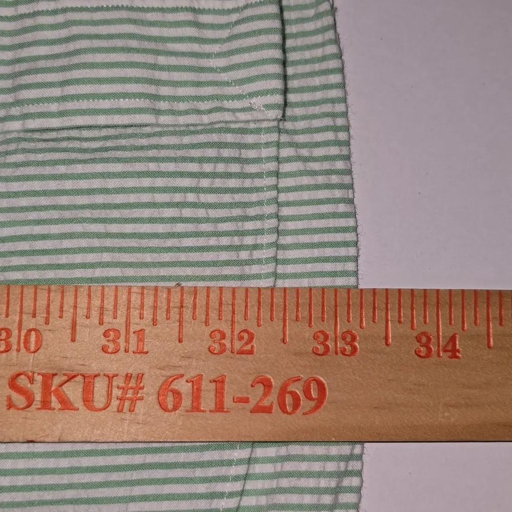 Vintage Ralph Lauren Classic Fit Seersucker Short Sleeve Shirt Mens Size XL